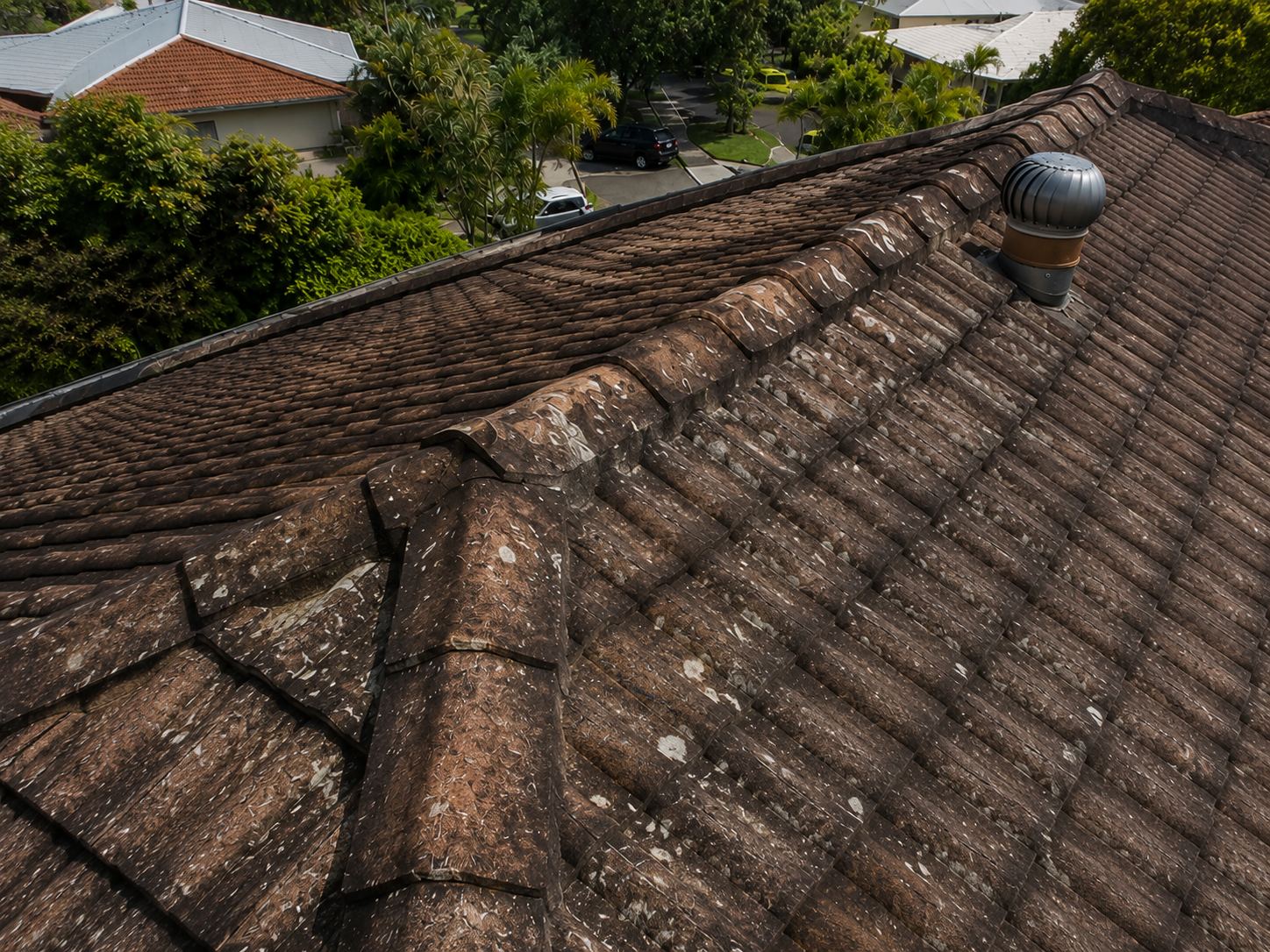 Before roof treatment